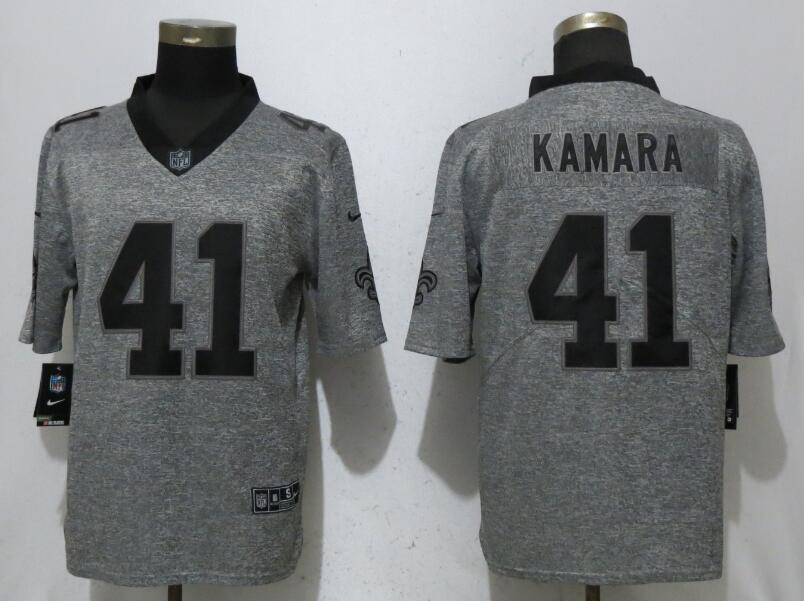 Men New Orleans Saints 41 Kamara Gray Vapor Untouchable Stitched Gridiron Limited Nike NFL Jerseys